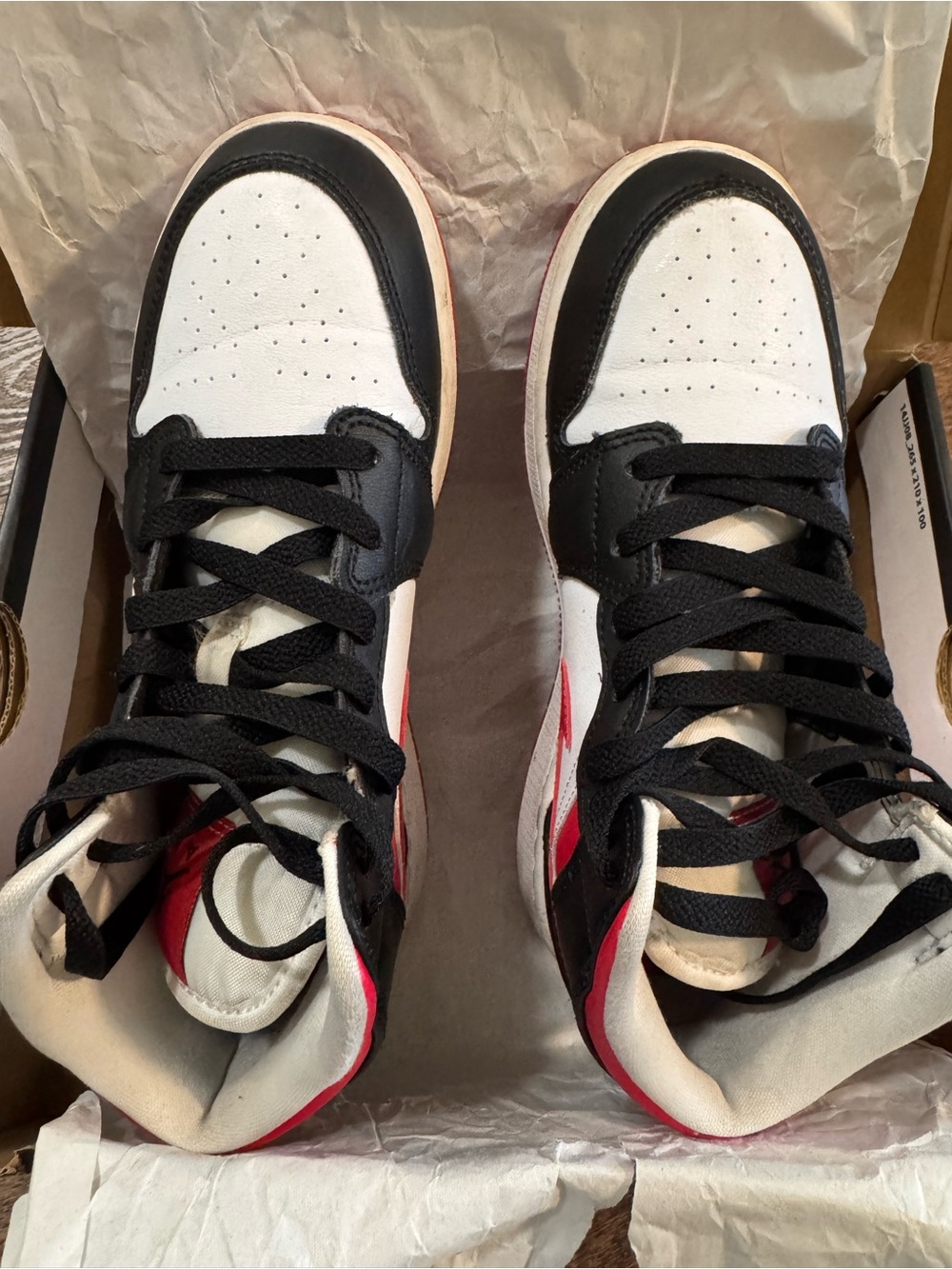Jordan Red Black White Mid Sneaker